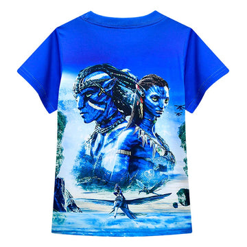 Avatar:The Way of Water Neytiri Cosplay Disfraz Niños Chicos Camiseta Pantalones Cortos Traje de Carnaval Fiesta